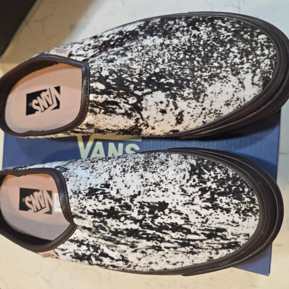 Vans Premium Pony Hair Mules Slides Chocolate Slip-On Shoes MENS SIZE 10 NEW - Picture 6 of 13
